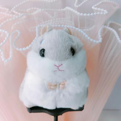 2 Pack Plush Hamster Keychain Backpack Charms Stuffed Animals Keyring Pendants Handbag/Backpack Hamsters Accessory