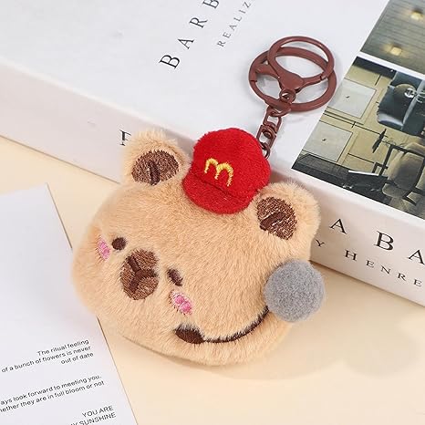 1Pack Capybara Plush Keychain, Cute Capybara Key Ring, Bag Charm Backpack Accessories, Novelty Car Keychain for Man Women